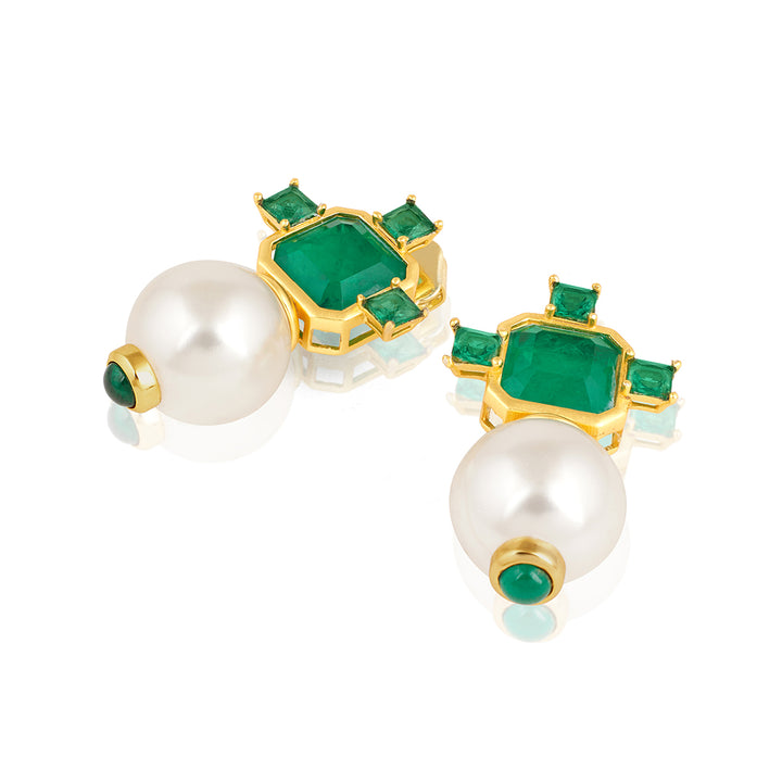 Emerald Elegance Libra Earrings