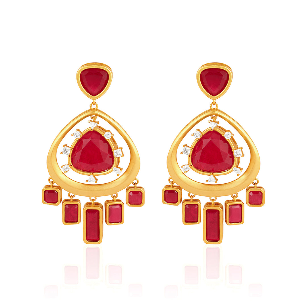 Fiery Festive Ruby Danglers