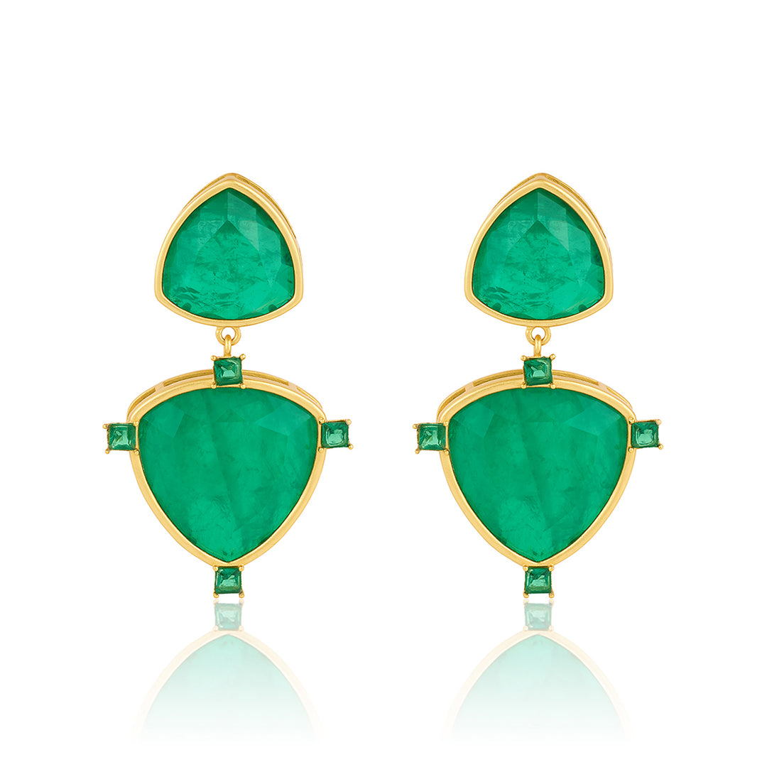 Emerald Drop Libra Earrings