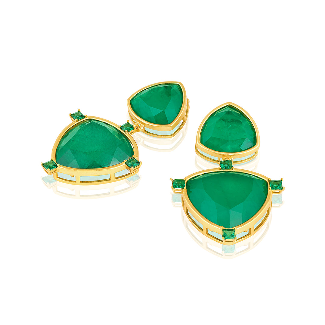 Emerald Drop Libra Earrings