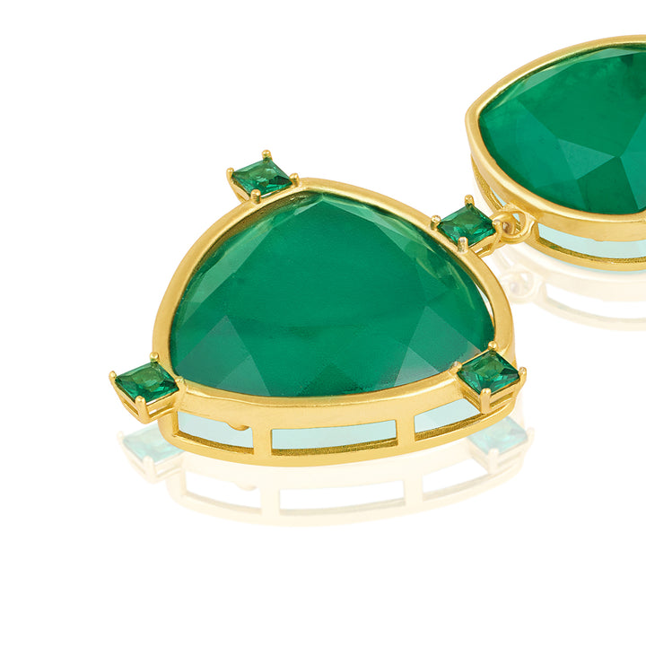 Emerald Drop Libra Earrings