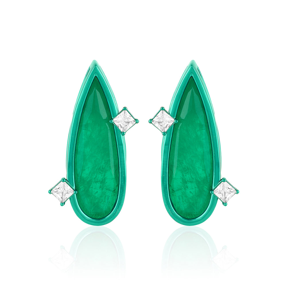 Emerald Flame Studs