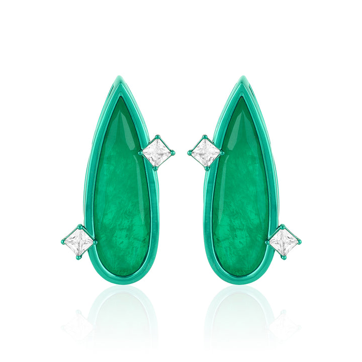 Emerald Flame Studs