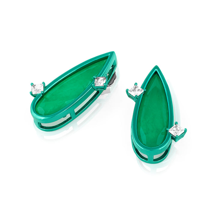 Emerald Flame Studs