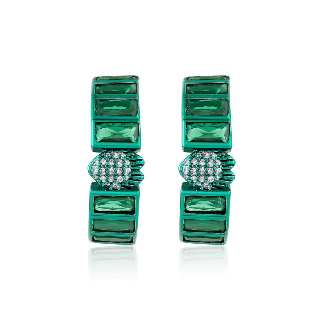 Petit Emerald Hoops