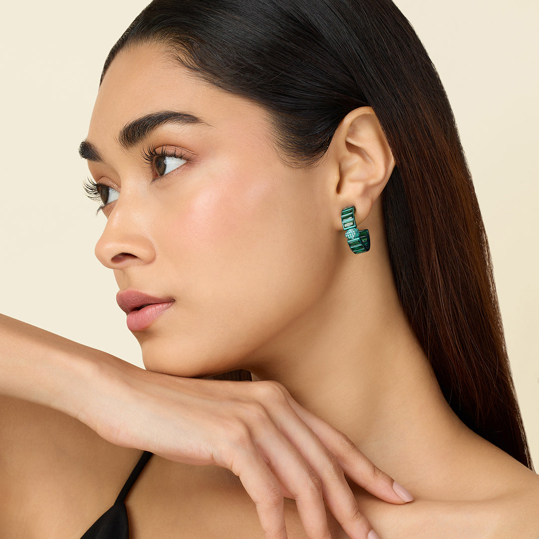 Petit Emerald Hoops