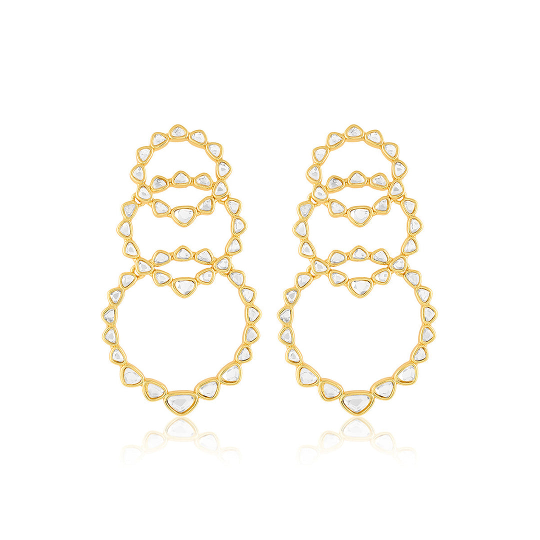 Teesra Hoop Danglers