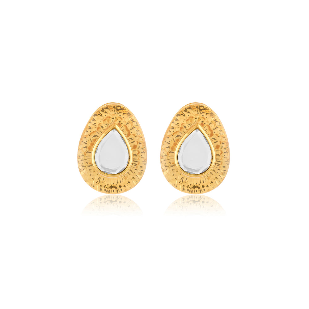 Gold Mirror Boondein Studs