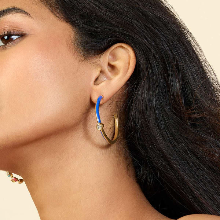Blue Sweet Heart Hoops