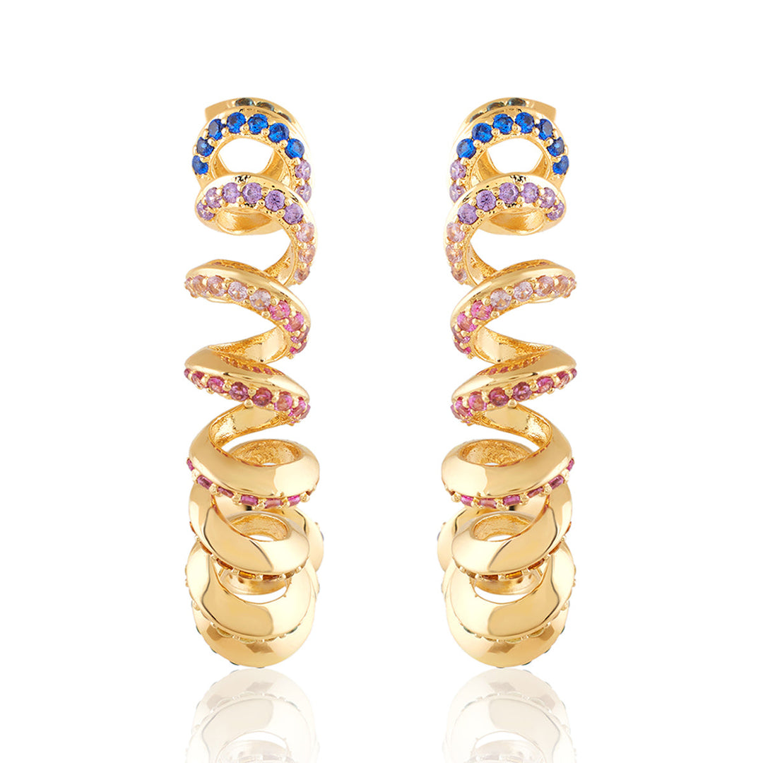 Rainbow Spiral Hoops