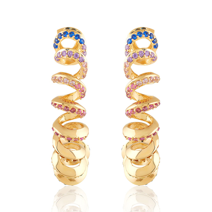 Rainbow Spiral Hoops