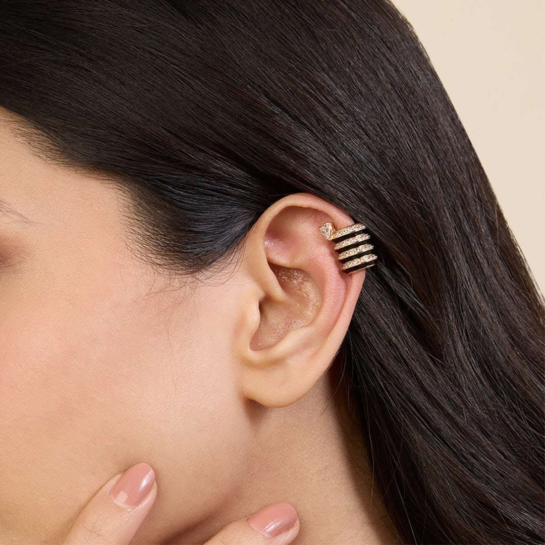 Black Spiral Ear Cuff