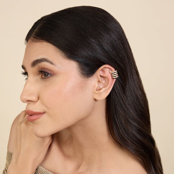 Black Spiral Ear Cuff