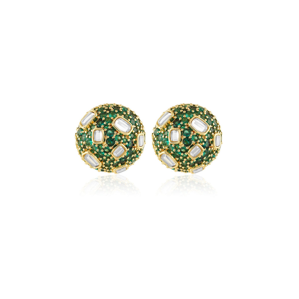 Crystal Ball Green Party Studs