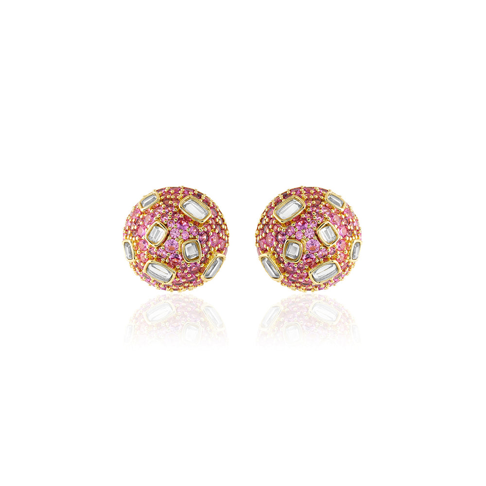 Crystal Ball Pink Party Studs