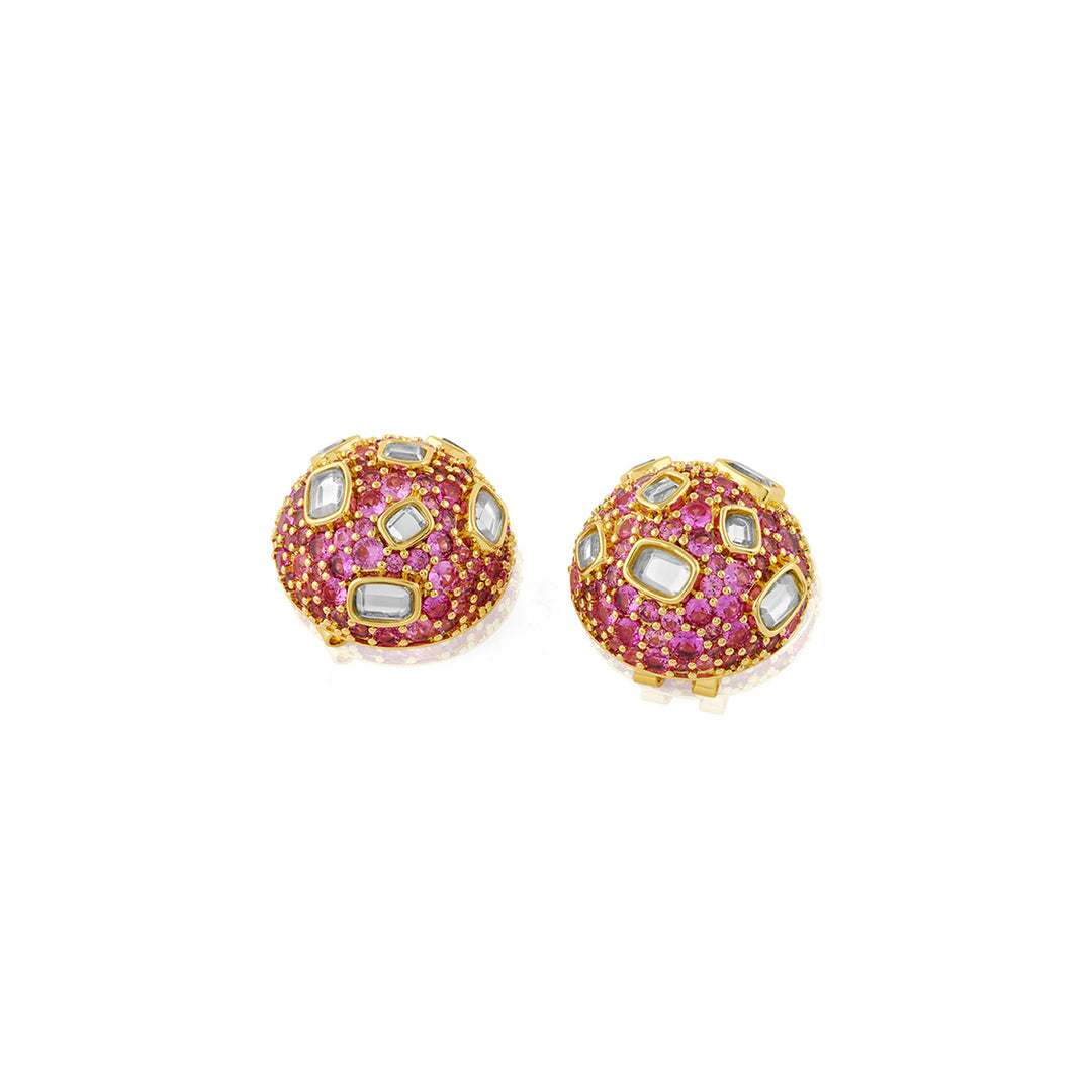 Crystal Ball Pink Party Studs