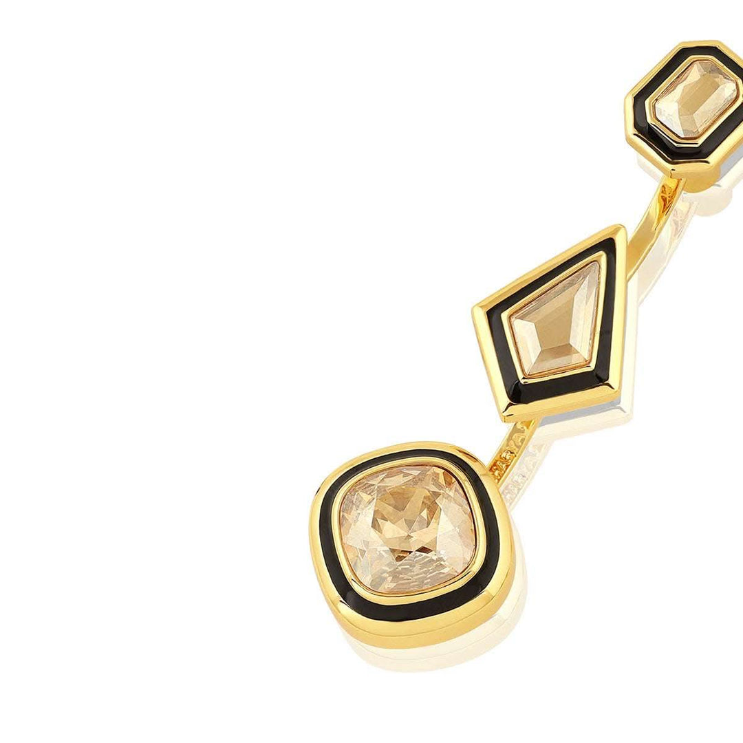 Chitrangada Singh Yellow Crystal Front Back Earrings