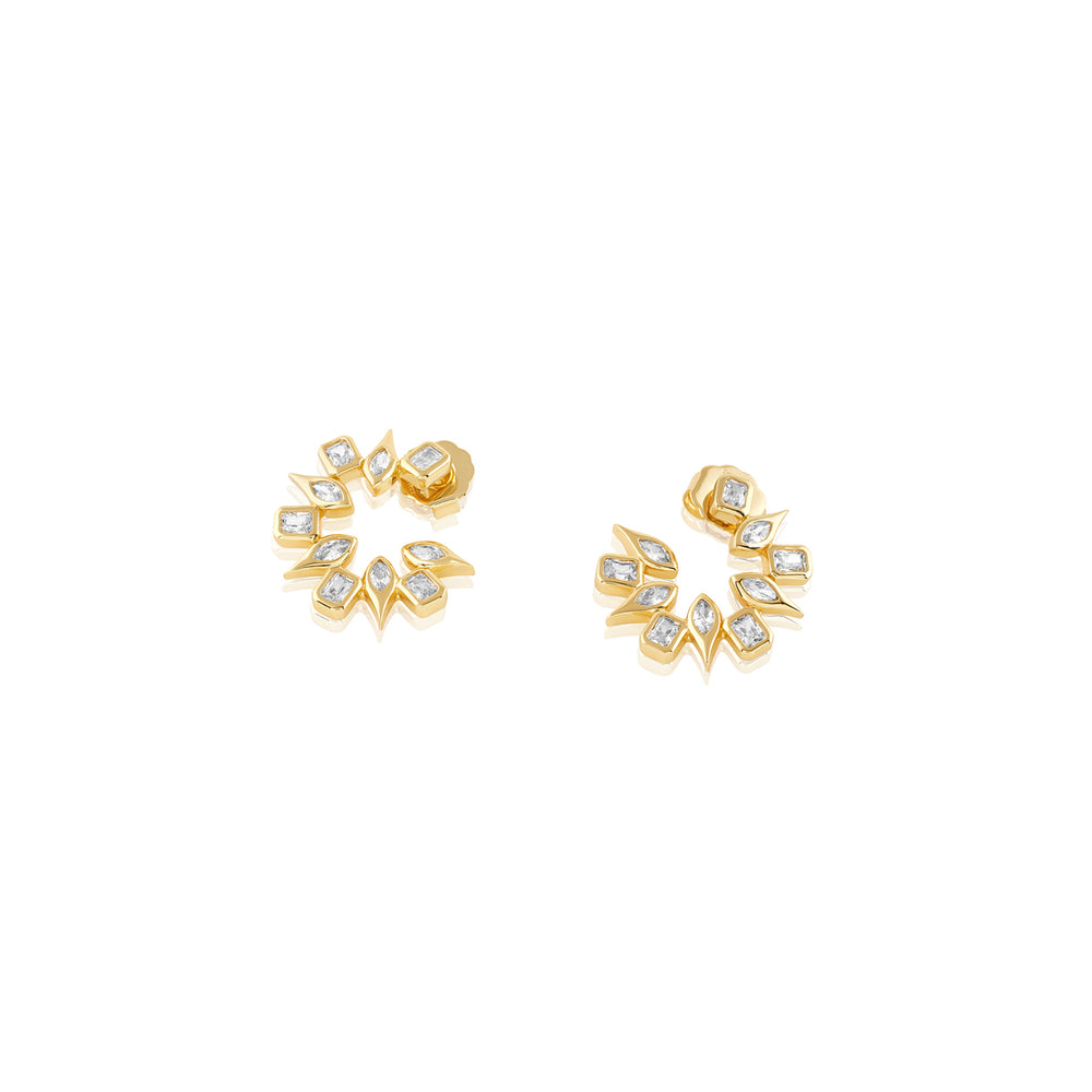 Tennis Girlie Small Front Back Earrings