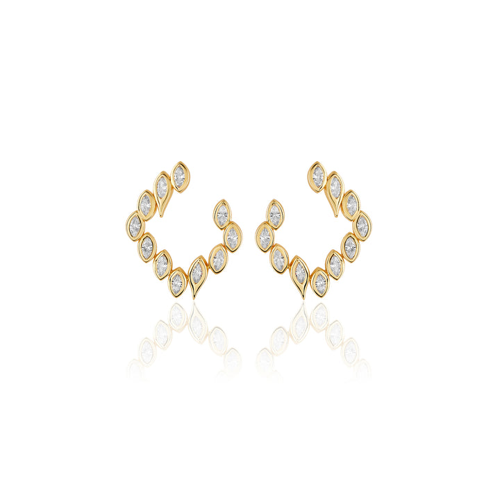 Tennis Girlie Square Front Back Earrings