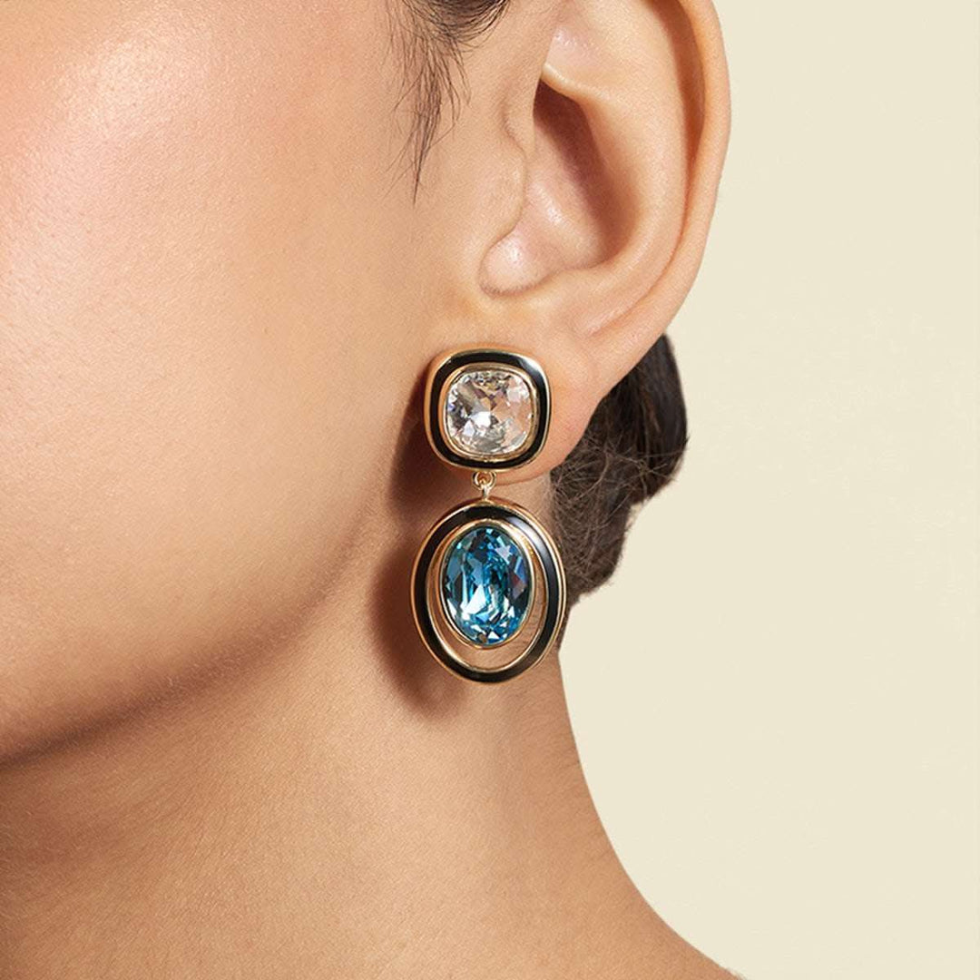 Aqua Goals Mismatched Danglers 