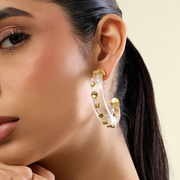 Clear Core Hoop Earrings