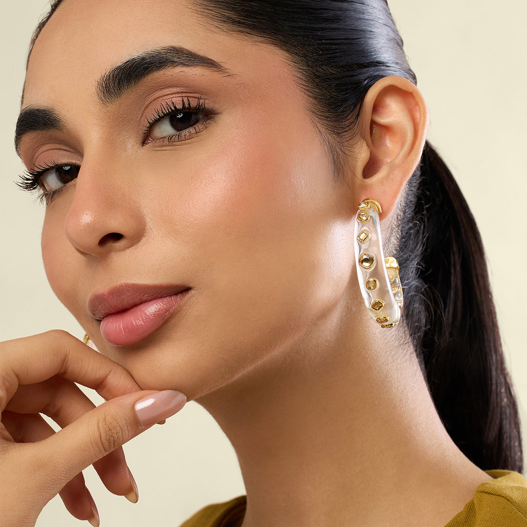 Clear Core Hoop Earrings