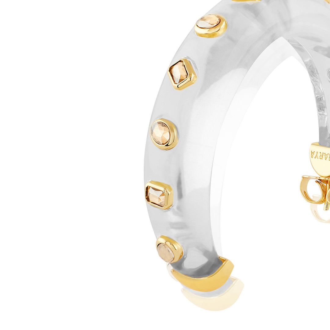 Clear Core Hoop Earrings