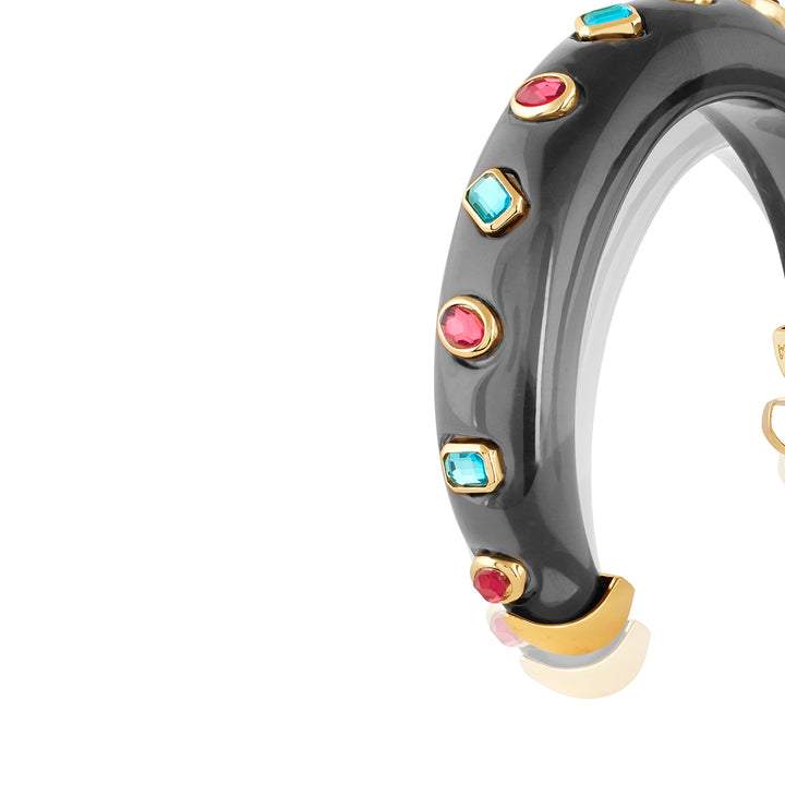 Black Statement Hoop Earrings