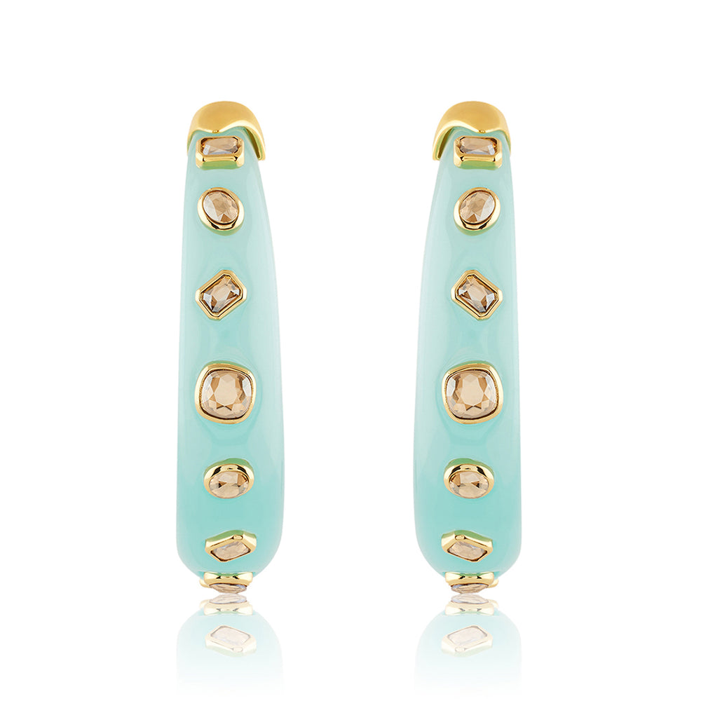 Turquoise Statement Hoop Earrings