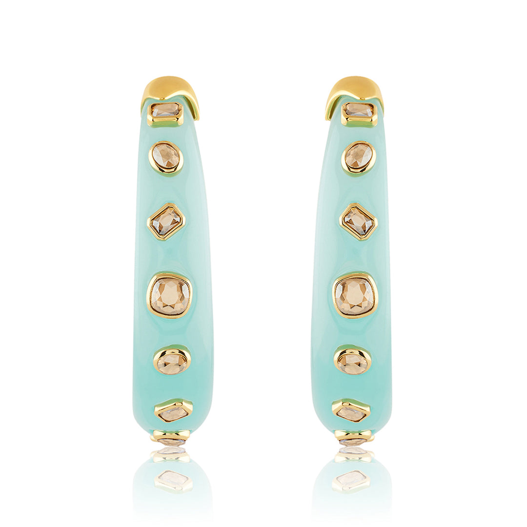 Turquoise Statement Hoop Earrings