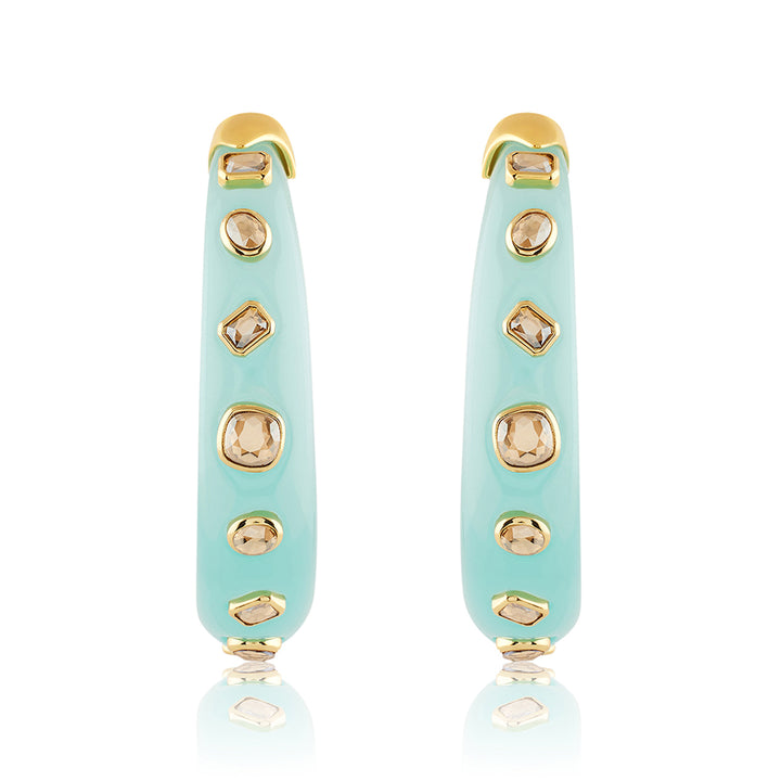 Turquoise Statement Hoop Earrings