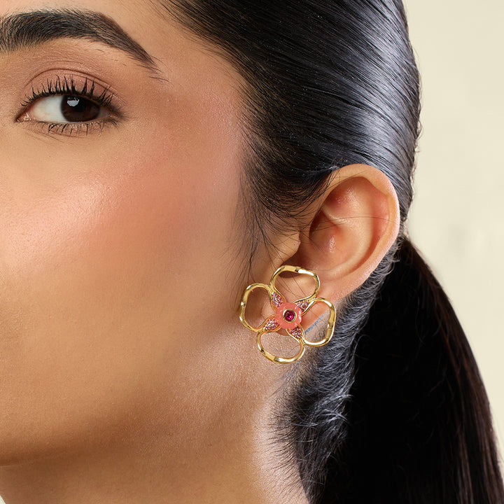 Rosé Glimmer Stud Earrings