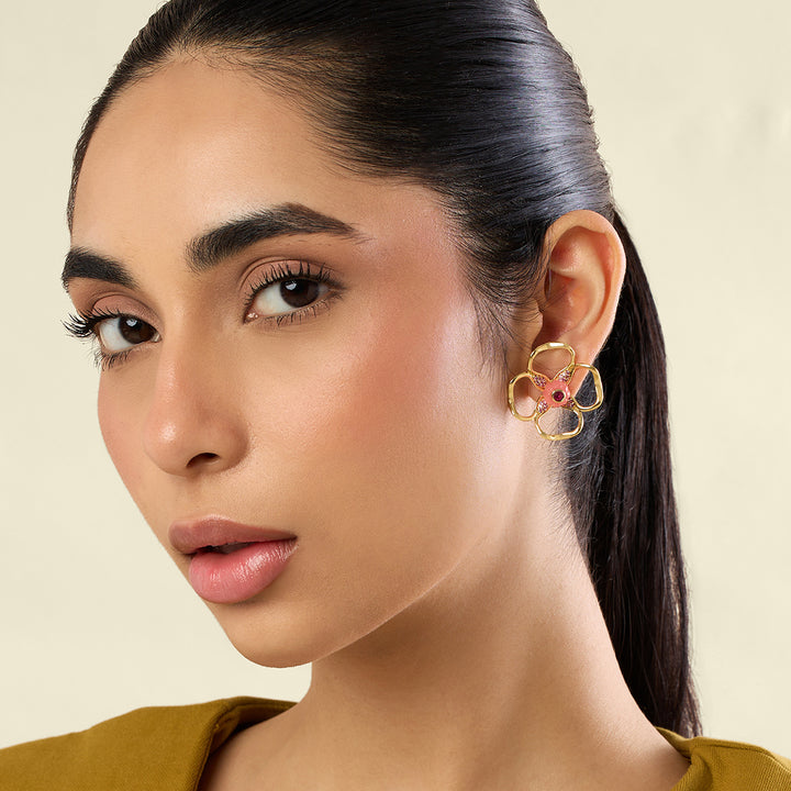 Rosé Glimmer Stud Earrings