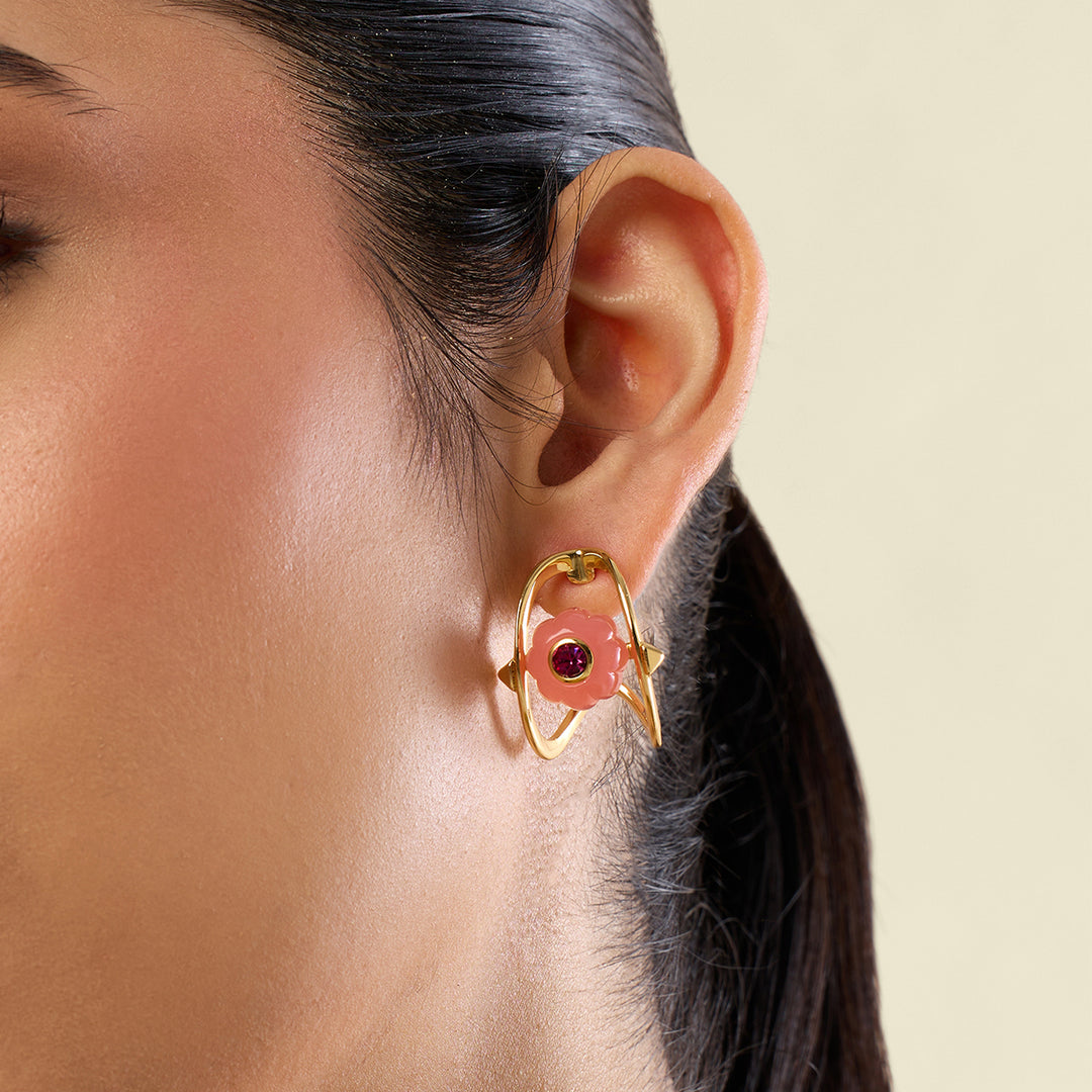 Rosé Mirage Huggie Hoops