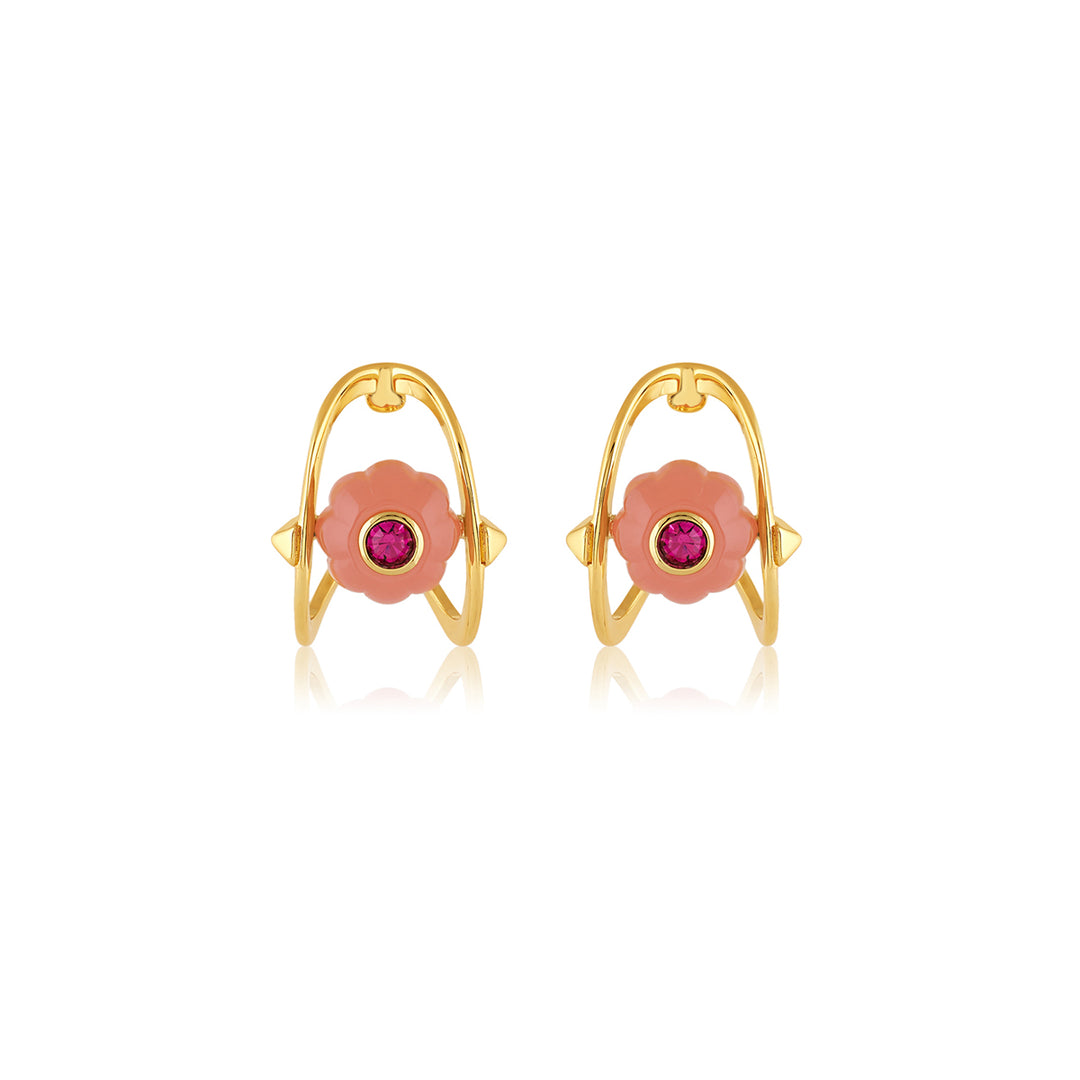 Rosé Mirage Huggie Hoops