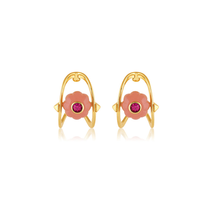 Rosé Mirage Huggie Hoops