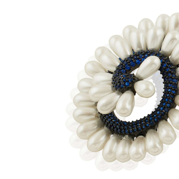 Azure Pearl Stud Earrings