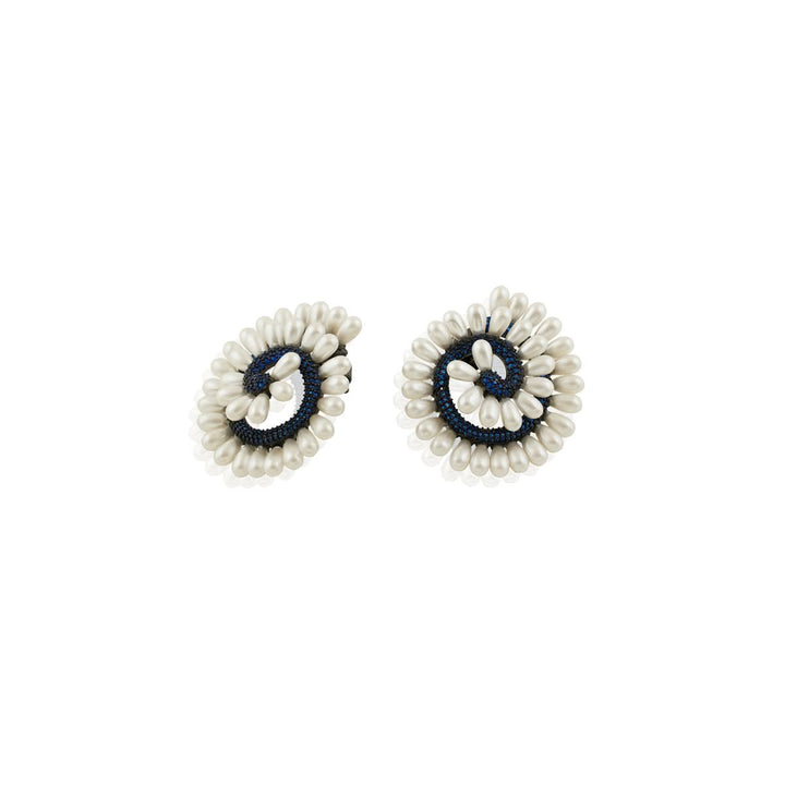 Azure Pearl Stud Earrings