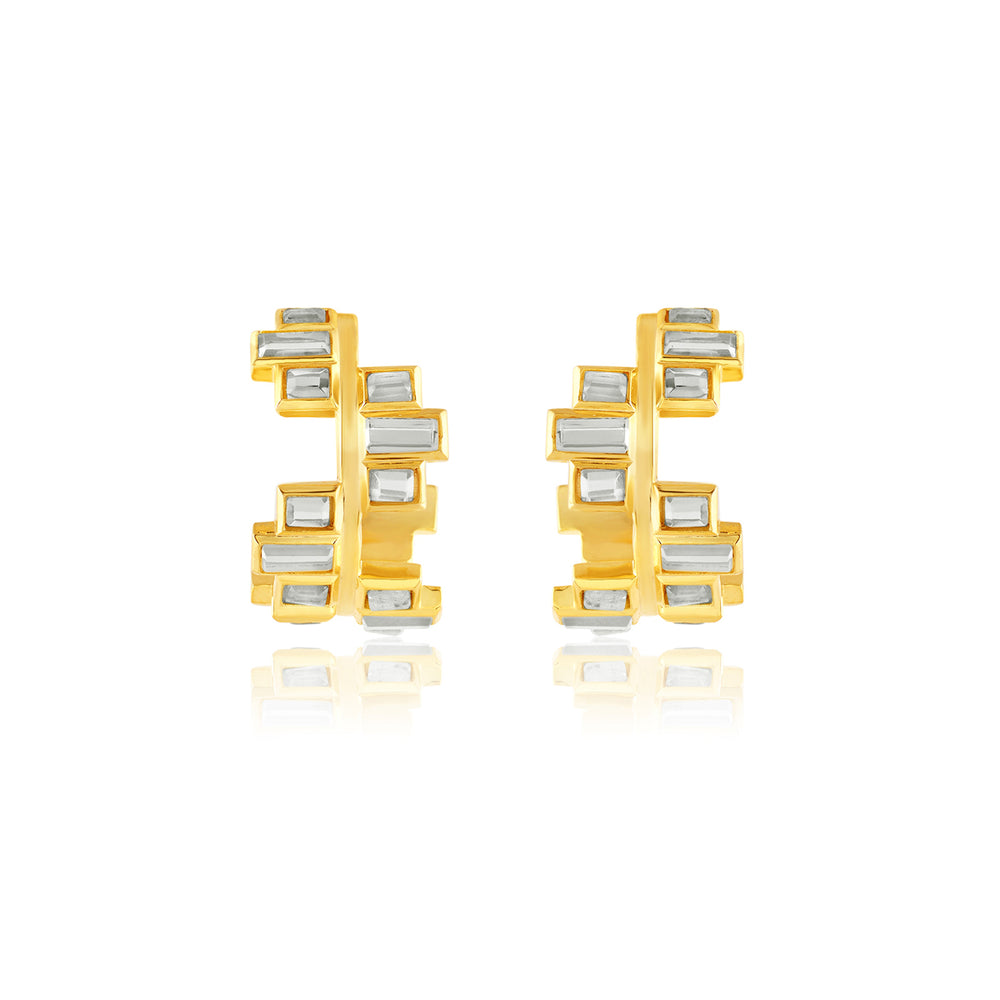 Art Deco Halo Hoop Earrings