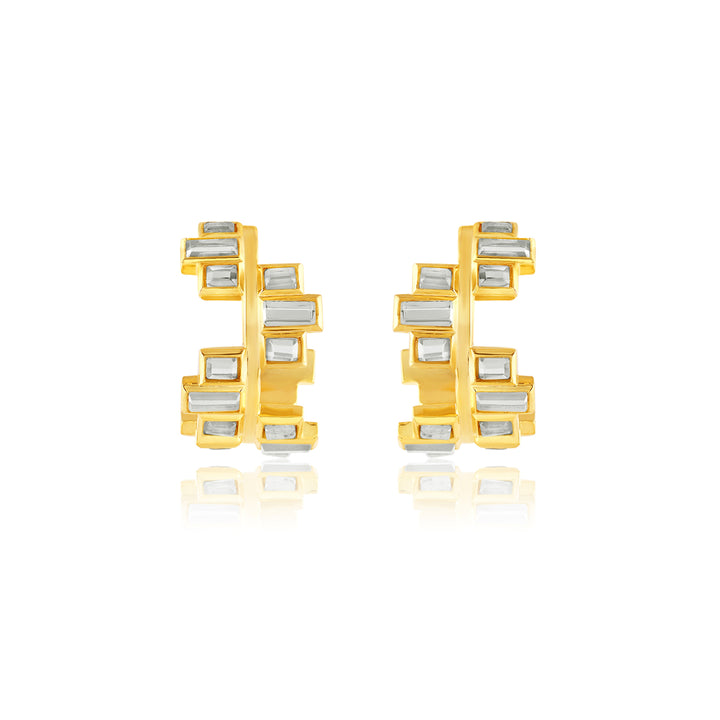 Art Deco Halo Hoop Earrings