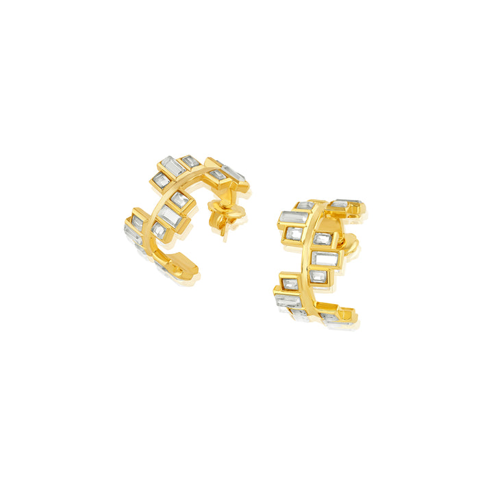 Art Deco Halo Hoop Earrings