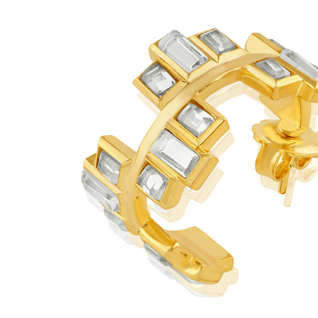 Art Deco Halo Hoop Earrings
