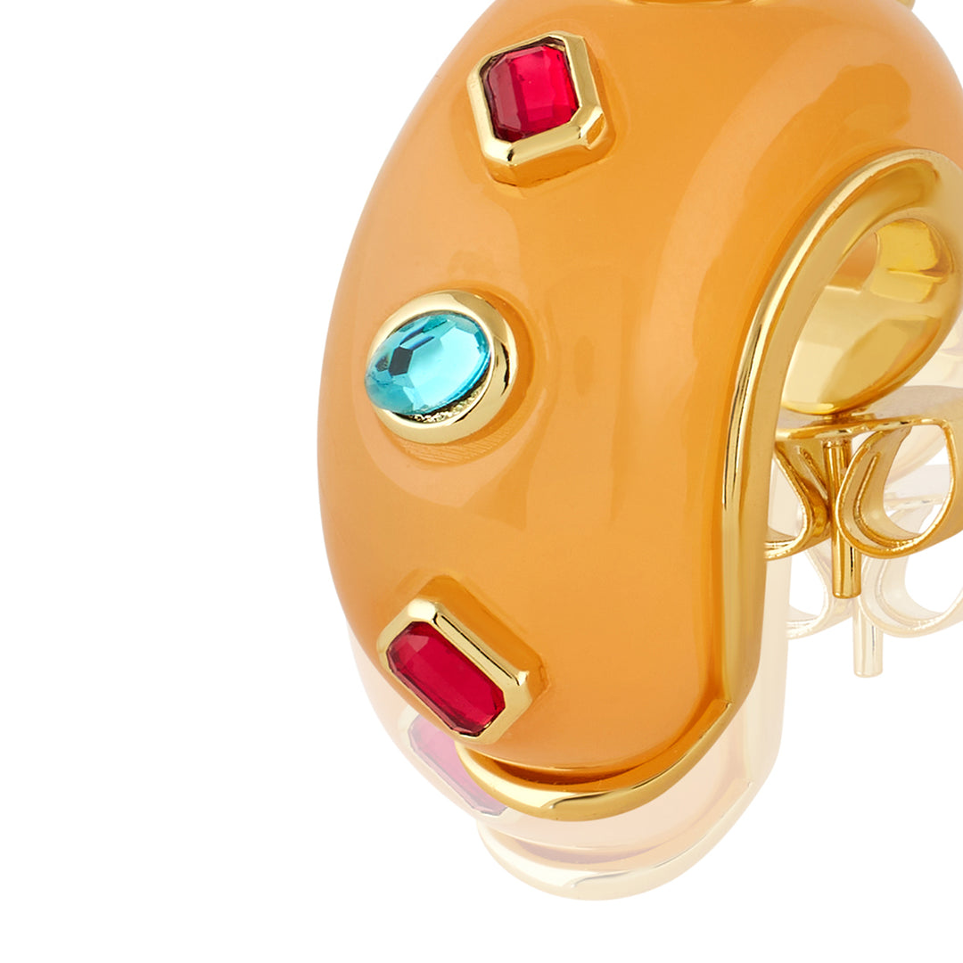 Coral Garden Resin Huggie Hoops