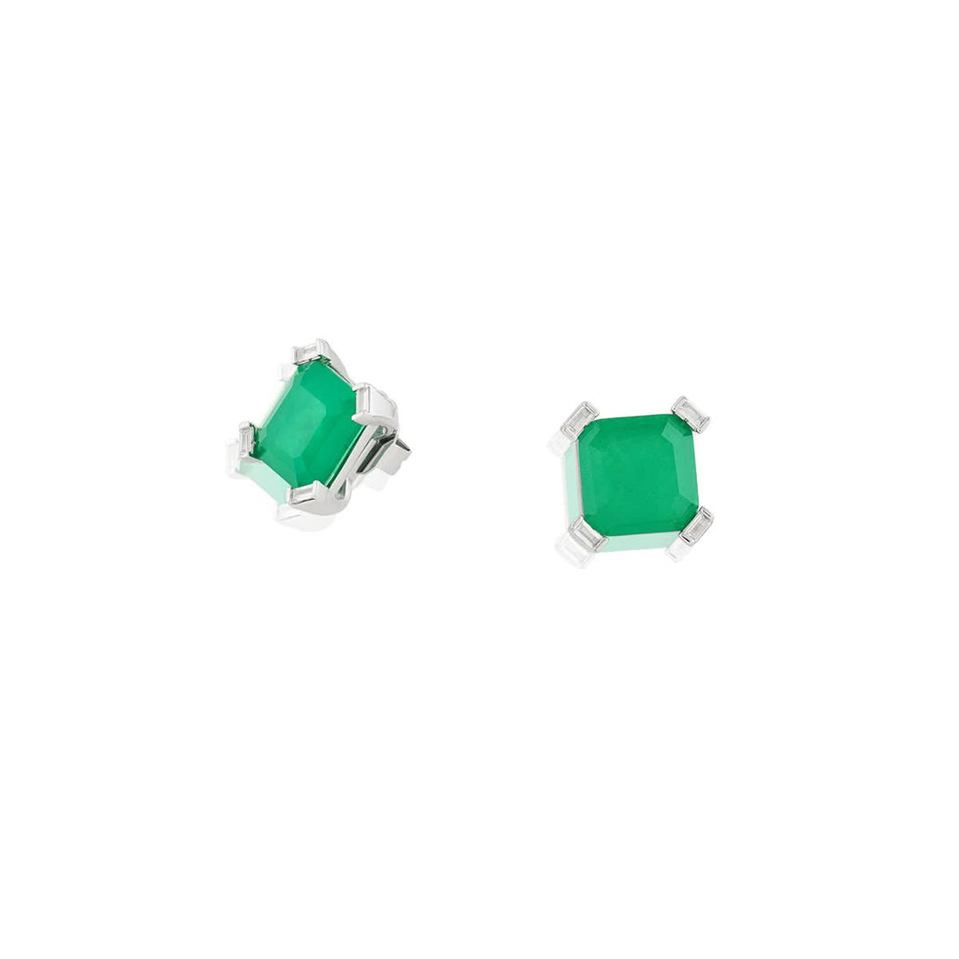 Emerald Luxe Square Studs