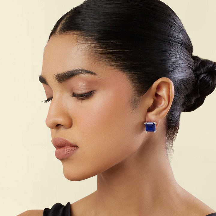 Sapphire Majesty Square Studs