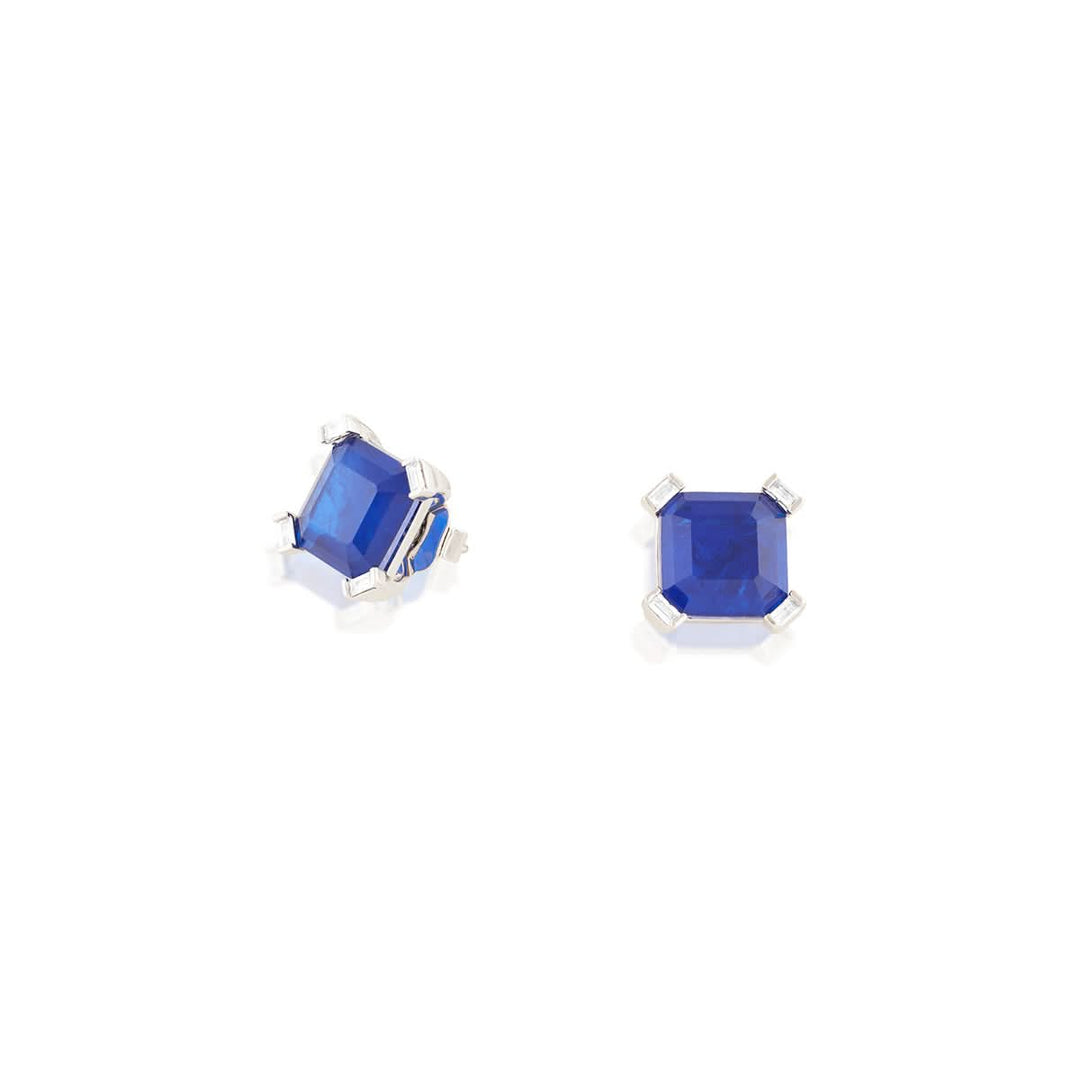 Sapphire Majesty Square Studs