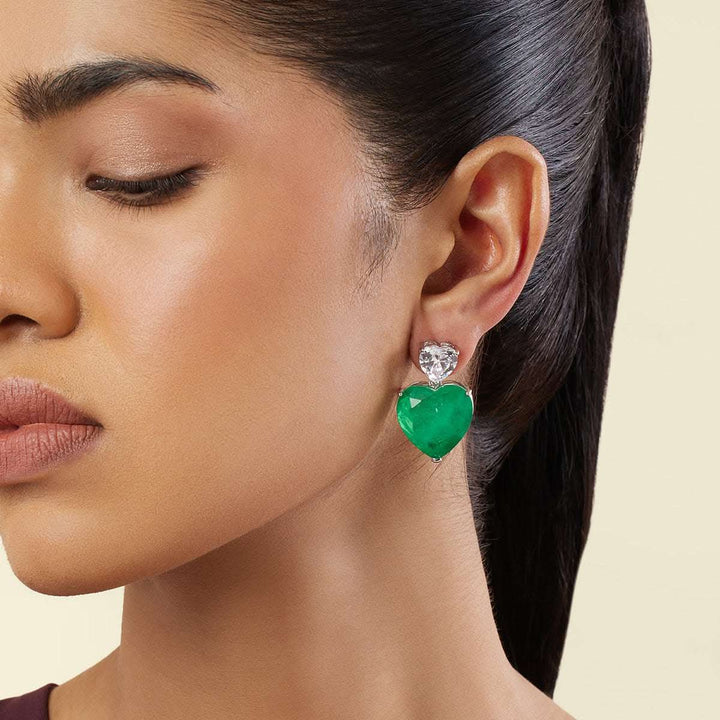 Emerald Heart Elegance Earrings