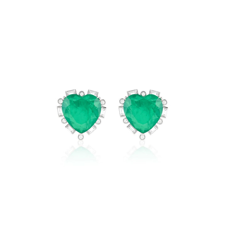Emerald Radiance Heart Studs