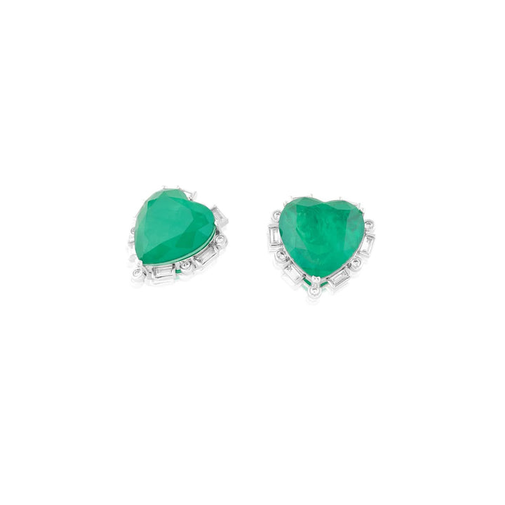 Emerald Radiance Heart Studs