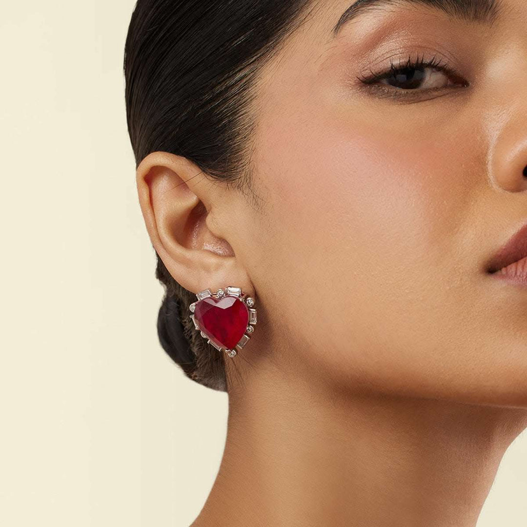 Crimson Heart Luxe Studs